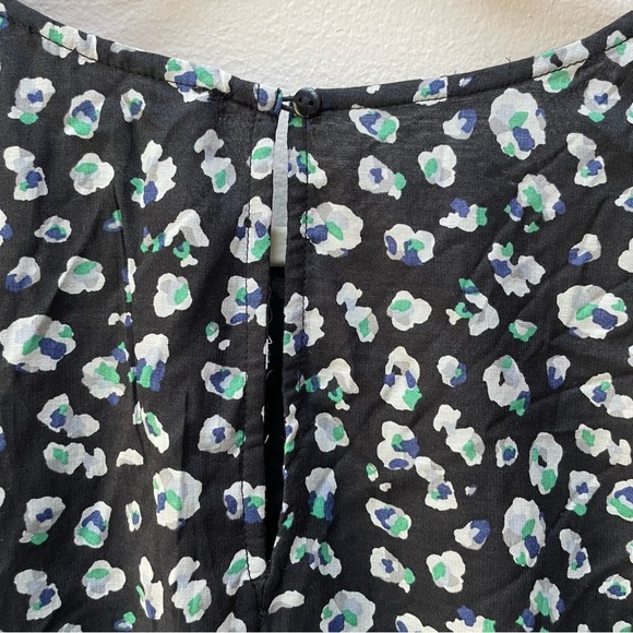 ba&sh Beth Printed Cotton Blend Voile Floral Mini Dress Black Size Large - Picture 7 of 10